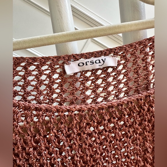 Crotchet open-stitch brown sweater ORSAY, size M. - Picture 3 of 9